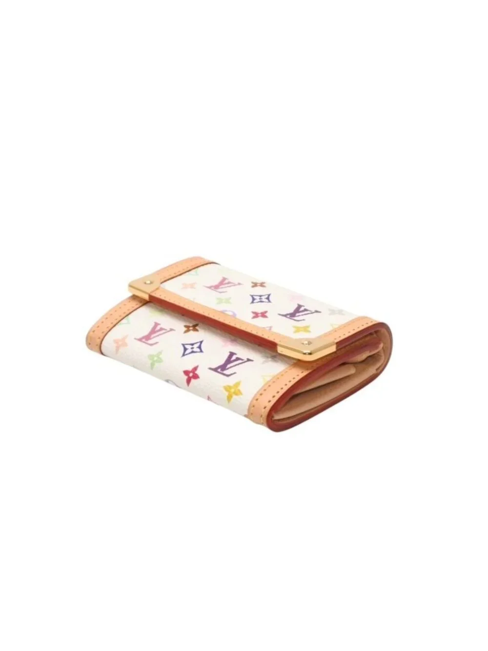 Louis Vuitton Porte Monnaie Plastic Coin Purse Monogram Multicolor White